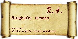 Ringhofer Aranka névjegykártya